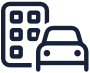 icône voiture et immeuble